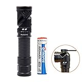 Rofis R2 CREE XM-L2 LED 700 Lumens Multifunctional Magnetic USB Rechargeable Adjustable-head Flashlight Compact 14500 Flashlight,with 14500 Battery,Charging Cable and Headband (Cool White)