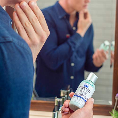 CREMO COOLING FORMULA POST SHAVE BALM, SOOTHES, COOLS AND PROTECTS SKIN FROM SHAVING IRRITATION, DRYNESS AND RAZOR BURN, 4 OZ