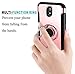Samsung Galaxy J7 Refine Case,J7 2018,J7 Star,J7 Aura,J7 Aero,Galaxy J7 Top,J7 Crown,J7 Eon Case,GETE 360 Degree Rotating Ring Holder Kickstand Protective Cover (Rose Gold)
