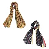 Leegoal(TM) Fashion Square Stripe Printing Voile Scarves Wrap Shawl