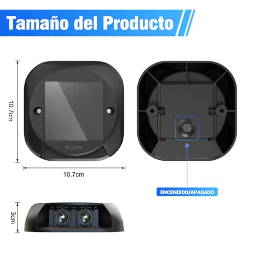 Quntis 12 Pack Luces Solar para Escalones de Cubierta, Luz Solar LED Iluminación Unidireccional, Lámpara Solares Exteriores IP65 Impermeable para Jardín, Camino, Césped, Patio, Patio, Blanco Cálido