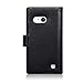 Nokia Lumia 735 Case, Terrapin [GENUINE LEATHER] Nokia Lumia 735 Case Executive [Black] Premium Wallet Case with Card Slots & Bill Compartment Case for Nokia Lumia 735 - Black