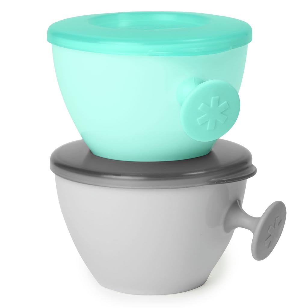 Skip Hop Easy Grab Bowls Grey and Soft Teal, Grey and Soft Teal