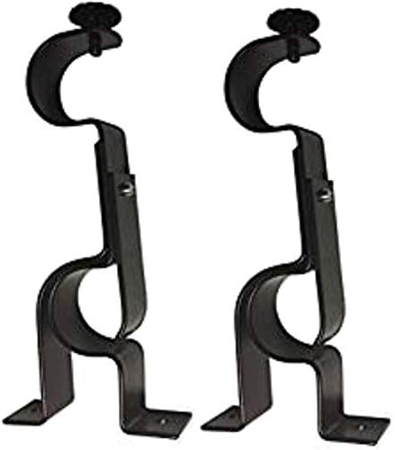 Amazon Com Tejatan Double Curtain Rod Brackets Set Of 2 Black