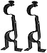TEJATAN Double Curtain Rod Brackets (Set of 2, Black)
