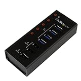 StarTech.com 4 Port USB 3.0 Hub - 3 Dedicated USB Charging Ports (2 x 1A & 1 x 2A) - Wall Mountable - Metal - Powered USB Hub - USB Splitter