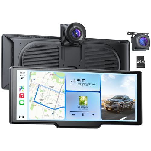 Avaett Écran CarPlay sans Fil 9,26″ Voiture pour Apple CarPlay & Android Auto, Portable Carplay Voiture avec Caméra de Recul, Mirror Link, OTA, Bluetooth 5.2, Navigation GPS, Commande Vocale