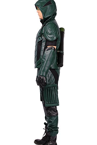 Green Arrow Costume Mask with Quiver for Adult Halloween Cosplay (Large)