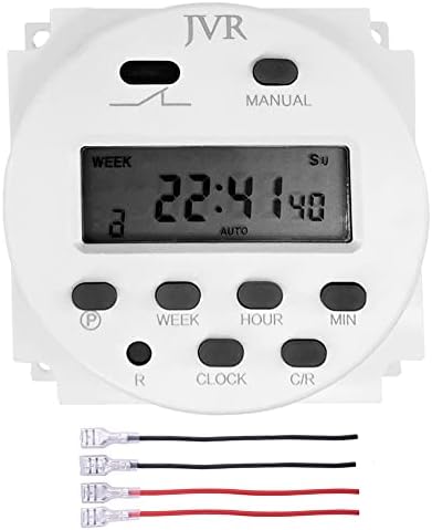 JVR 12V Timer Switch Programmable Digital 12 Volt DC/AC/Solar Battery ...
