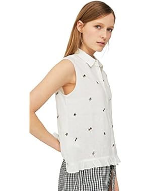 Mango Women's Linen-Blend Shirt