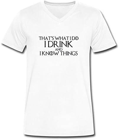Tracy Men's I Drink &amp; I Know Things White Cotton T-Shirt(XXXL)