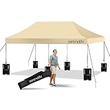 SereneLife SLGZ20K Pop Up Canopy Tent, 10x20, Khaki