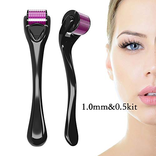 LESNIC 2Pack 0.5mm&1.0Kit Skin Care Roller for Face & Body Home Cosmetic Makeup Tools, Storage Cases Included