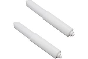 2Pcs White Toilet Paper Holder,Toilet Paper Holder Roller Spindle Replacement Rod Plastic,Roller Replacement Plastic Spring L