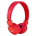 Sodee Folding Stereo Wired Headphones for Kids,Girls Headphones,Boys Headphone,in-line Microphone Remote Control Adjustable Over Ear Headphone Kids Headsets with Soft Earpads for Cellphones (Red)