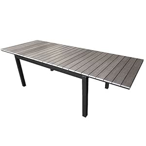Mesa extensible Jardín Mesa 160/210/260 x 95 cm, aluminio, polywood