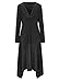 Felicity Young Womens Irregular Hem Double Slit Loose Long Sleeve Hooded Sweater Tunic Dress