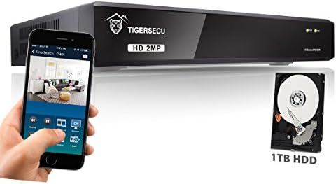 TIGERSECU Super HD 1080P 8-Channel Hybrid 5-in-1 DVR NVR Security Video Recorder with 1TB Hard Drive, Supports Analog and IP Cameras (Cameras Not Included)
