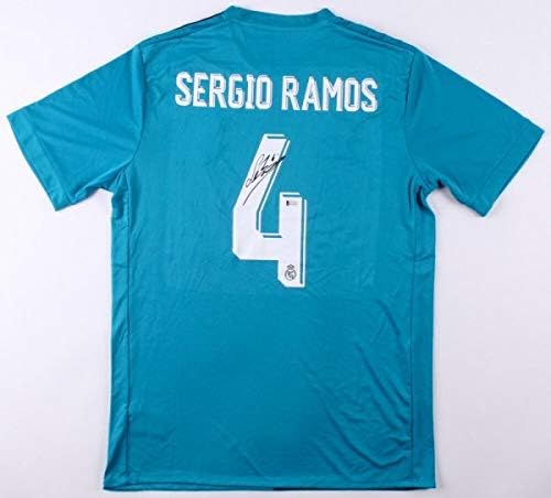 Sergio Ramos Autographed Signed Real Madrid Adidas 2017 Fifa Blue Jersey (beckett COA)