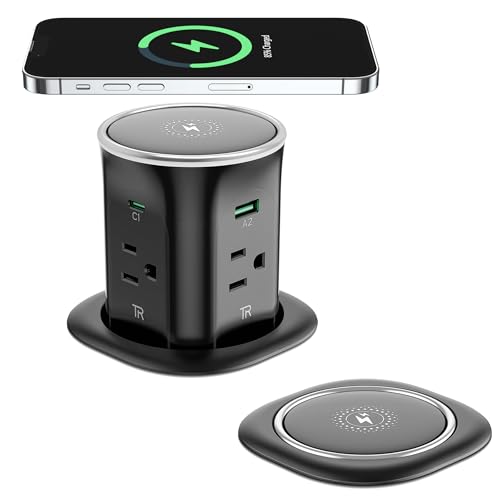 Jgstkcity Pop Up Countertop Outlet with Wireless Charger