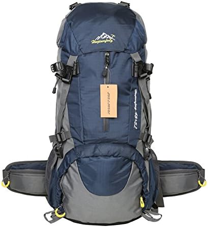 50L Waterproof Outdoor Sports Backpack,Breathable Roomy Luggage Laptop Daypack Bag,Unisex Foldable Rucksack for commuters,Versatile Durable Travelling Backpacker Knapsack (with Rain Cover)