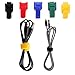 50 PCS Reusable Hook and Loop Fastening Cable Ties with Microfiber Cloth, 5 Color