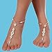 4 Pairs Beach Barefoot Sandals for Women Girls Foot Jewelry Starfish Pearls Turquoise Beaded Elastic