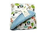Genio Baby Sherpa Fleece Baby Blanket Unisex 30 x 40 Soft- Perfect for Swaddling and Strolling- Fluffy for Boys and Girls (Blue)