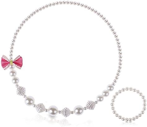 Lovely Pearl Necklace for Girls Toddlers Party Favor Pretend Play Set Photo Prop Tool