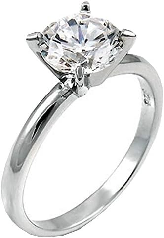 2ct Solitaire Engagement ring designer Brilliant cut 925 Silver