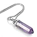 BEADNOVA Crystal Necklaces for Women Crystal Pendant Gemstone Necklace for Spiritual Energy Healing Hexagonal Pendant Divination for Men (18 Inches Stainless Chain)