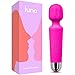 Luna Vibrator - Rechargeable Personal Wand Massager - 20 Vibration Patterns & 8 Multi-Speed - Quiet, Small, Compact & Powerful - Sex Toy for Couple, Men & Women - Travel Bag Included - Hot Pink