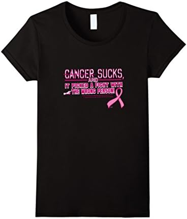 Women's Cancer Picked a Fight With The Wrong Person T-Shirt XL Black