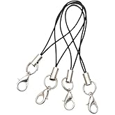 ZGLUZP 20 Pcs Black Mobile Phone Rope Strap Charm Lariat Lanyard with Lobster Clasp Cords for Cellphone/USB Drive/Keychain/DIY Jewelry Accessories