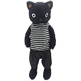 JIARU Stuffed Animals Cats Toys Plush Dressed Dolls with Removable Clothes (Black, 13 Inch)