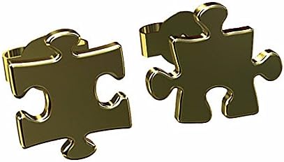 Solid 14K Yellow Gold Puzzle Stud Earrings