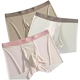 Men's Ice Silk Ultra-Thin Boxer Briefs Panties, Seamless Men Boxer Shorts U Bulge Underwear Breathable Underpants