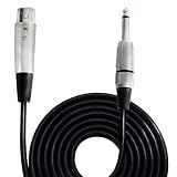 1/4" to XLR Audio Cord - 1/4 Inch Phono To XLR Female Connection 15 ft 12 Gauge Black Heavy Duty Professional Speaker Cable Wire - Delivers Sound - Pyle PPMJL15
