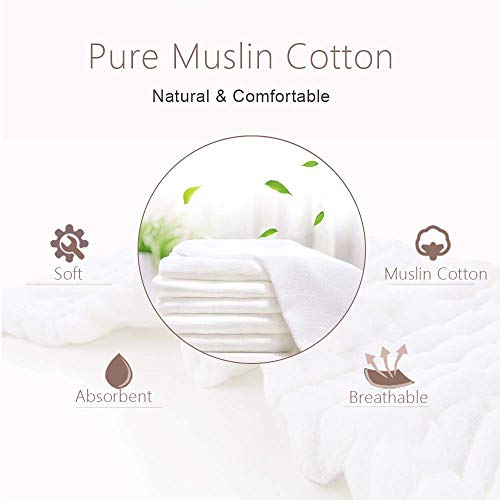 2 Muslin+Cloths+Cotton+Absorbent+YOOFOSS