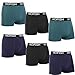 Men's Seamless Comfort Soft Cotton Boxer Brief 6-pcs Set,Three Colors L