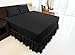 Bed Ruffle Skirt (Queen, Black) Brushed Microfiber Bed Wrap with Platform - Easy Fit Gathered Style 3 Sided Coverage by Utopia Bedding
