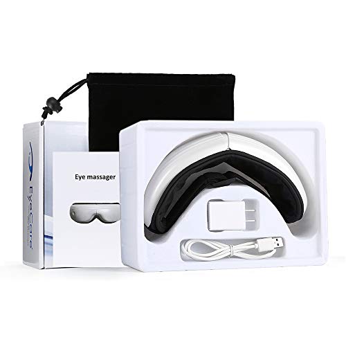 Bromose Wireless Foldable Rechargeable Eye Massager，Intelligent Mode One-Click Operation Eye Massager,Wireless Bluetooth Music Therapy Stress Relief for Eye Care Best Gift