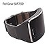 HWHMH 1PC Replacement Stainless Steel Metal Band / Genuine Leather Band Strap For Samsung Galaxy Gear S SM-R750 Smart Watch (No Tracker) (Leather, Gray)