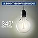 Hyperikon G25 LED Vintage Filament Bulb, Dimmable, 5W (40W Equivalent), 520 Lumen, 3000K (Soft White Glow), Omnidirectional, E26 Base, IC Driver, CRI 80+, 120v, UL-Listed - (Pack of 6)
