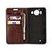 Compatible with Microsoft Lumia 950 Case,iCoverCase Genuine Leather Wallet Case [Slim Fit] Folio Book Design with Stand and Card Slots Flip Case Cover for Lumia 950 5.2 inch(Brown)