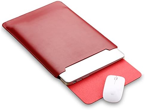 GAMURRY New MacBook 13 inch Cover with Retina Display Protective Case Soft Sleeve Carrying Bag with safe interior and sleek exterior mouse pad (Red)