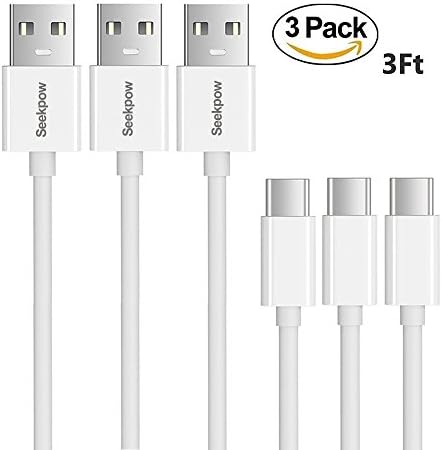USB2.0 Type C Cable [3-Pack 3.3ft] TPE Fast Charging Cable Compatible QC3.0 for Samsung Galaxy Note 8, LG V30 G6 G5 V20,Nintendo Switch,Galaxy S8 Plus,Google Pixel 2,Macbook – White