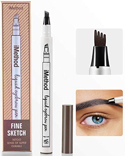 iMethod Eyebrow Pen - iMethod Eyebrow Pencil with a Micro-Fork Tip Applicator Creates Natural Looking Brows Effortlessly and Stays on All Day, Dark Grey — image 1