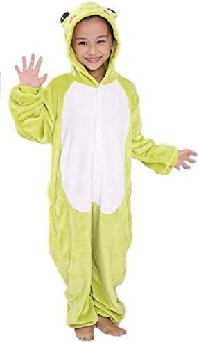 ANGELIENO Unisex Dinosaur Kids Pajamas Animal Costume Sleeping Wear 5 size (M, Frog)