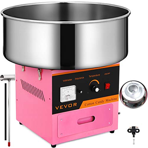 VEVOR Candy Floss Maker 20.5 Inch Commercial Cotton Candy Machine Stainless Steel for Various Parties